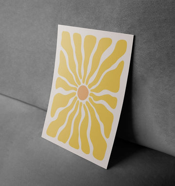 Radiant Sunburst – Retro Vintage Wall Art Print