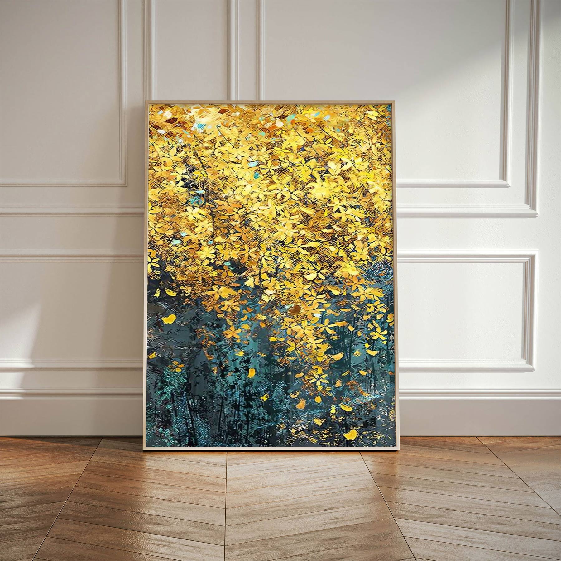 Golden Autumn Bliss – Abstract Nature Canvas Art