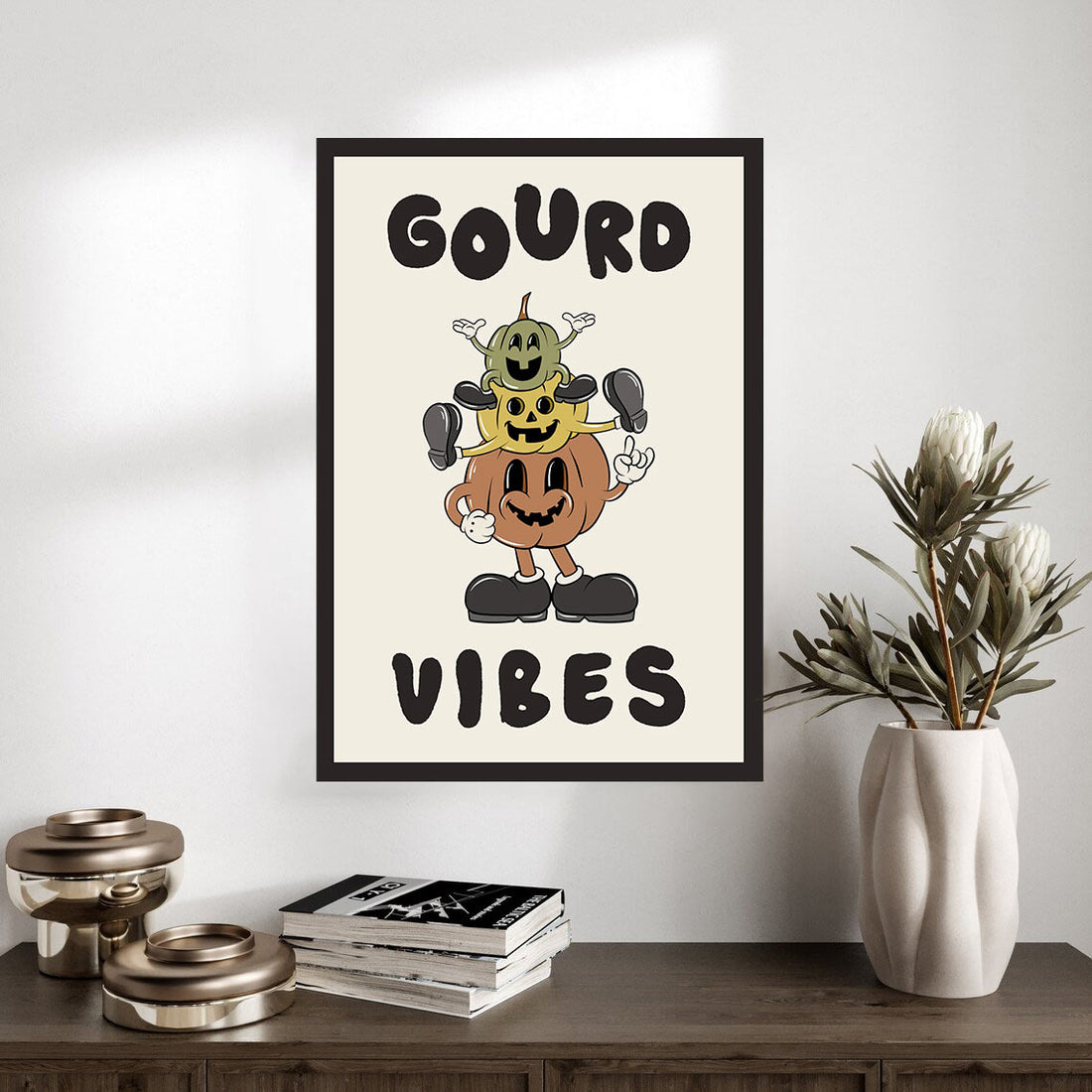 Pumpkin Stack 'Gourd Vibes' Halloween Poster