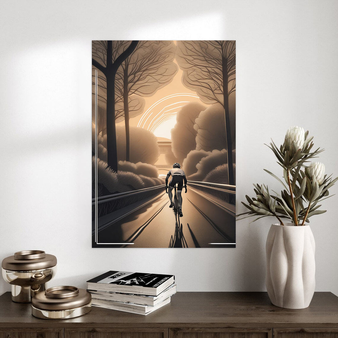 Golden Hour Cycling Journey – Inspirational Sports Poster