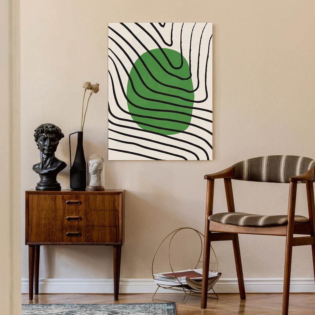 Organic Contours – Abstract Green Accent Poster