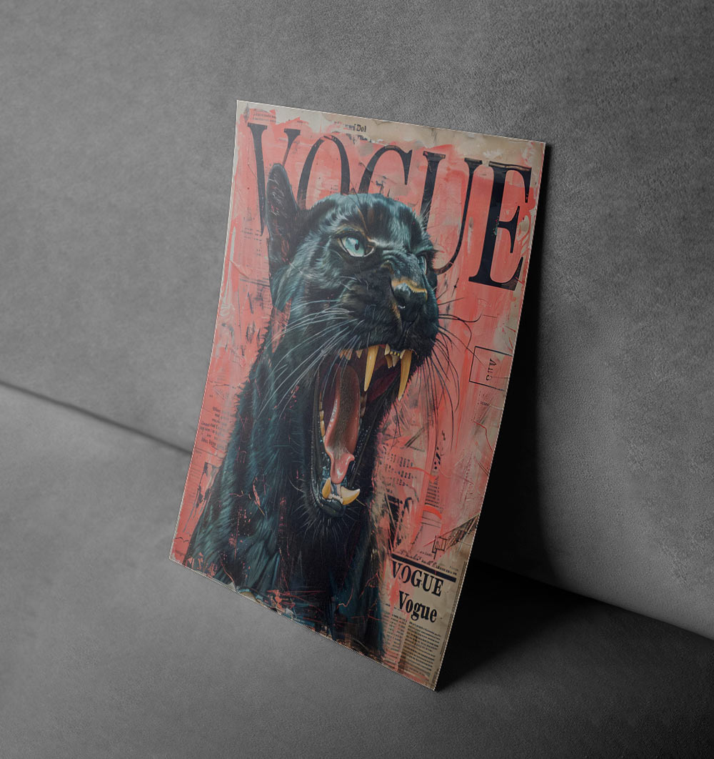 Vogue Panther – Bold High-Fashion Animal Poster