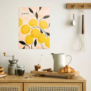 Lemons Canvas Poster – Fresh Citrus Art for Your Kitchen