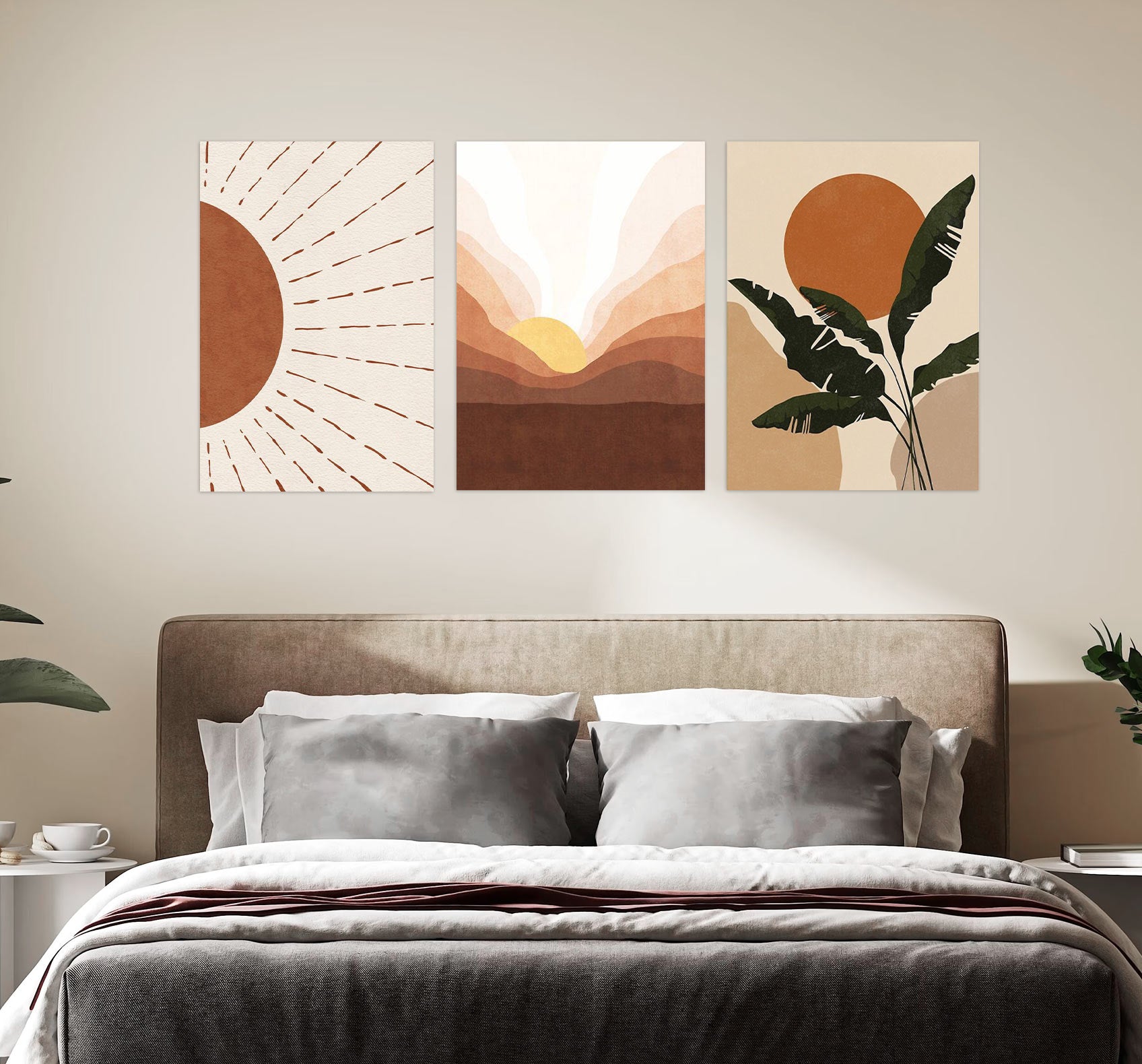 Sunrise Serenity - Modern Art Print Collection for Bedroom Decor