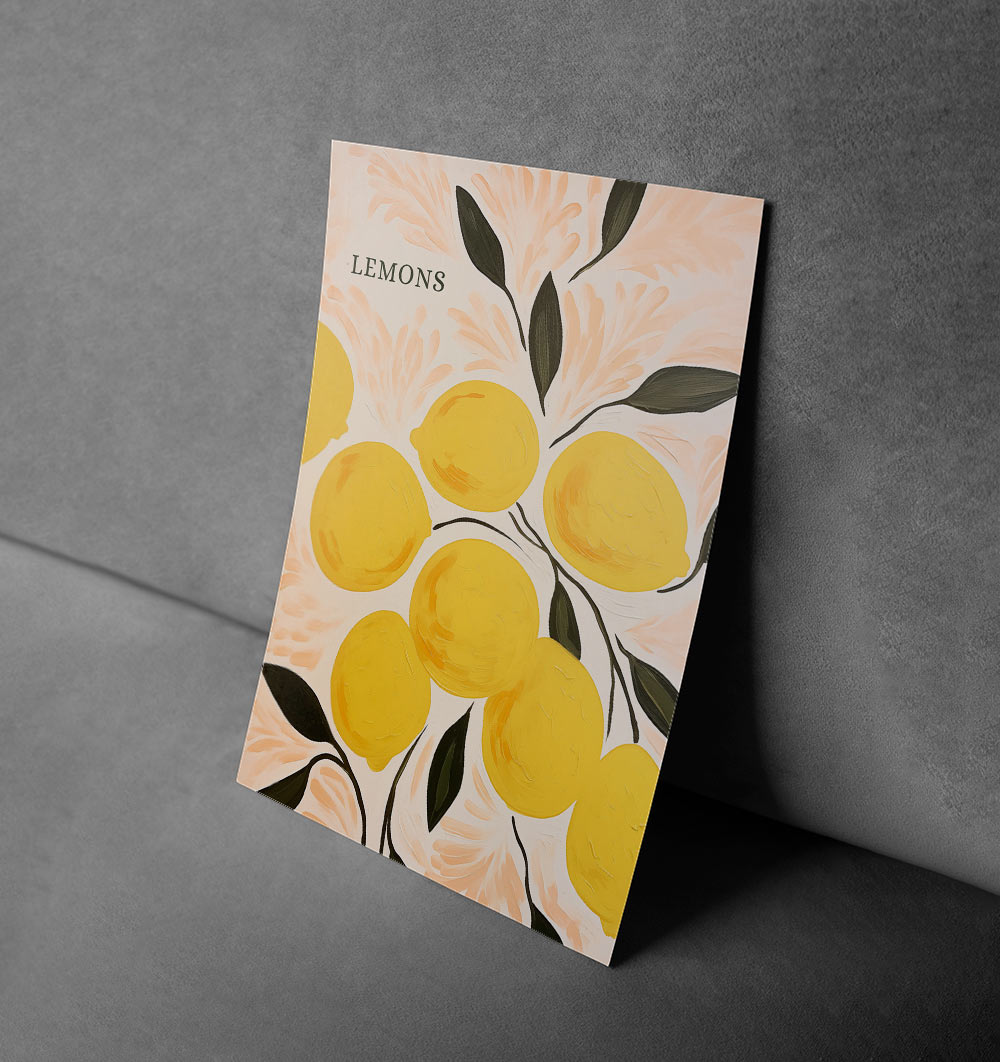 Lemons Canvas Poster – Fresh Citrus Art for Your Kitchen