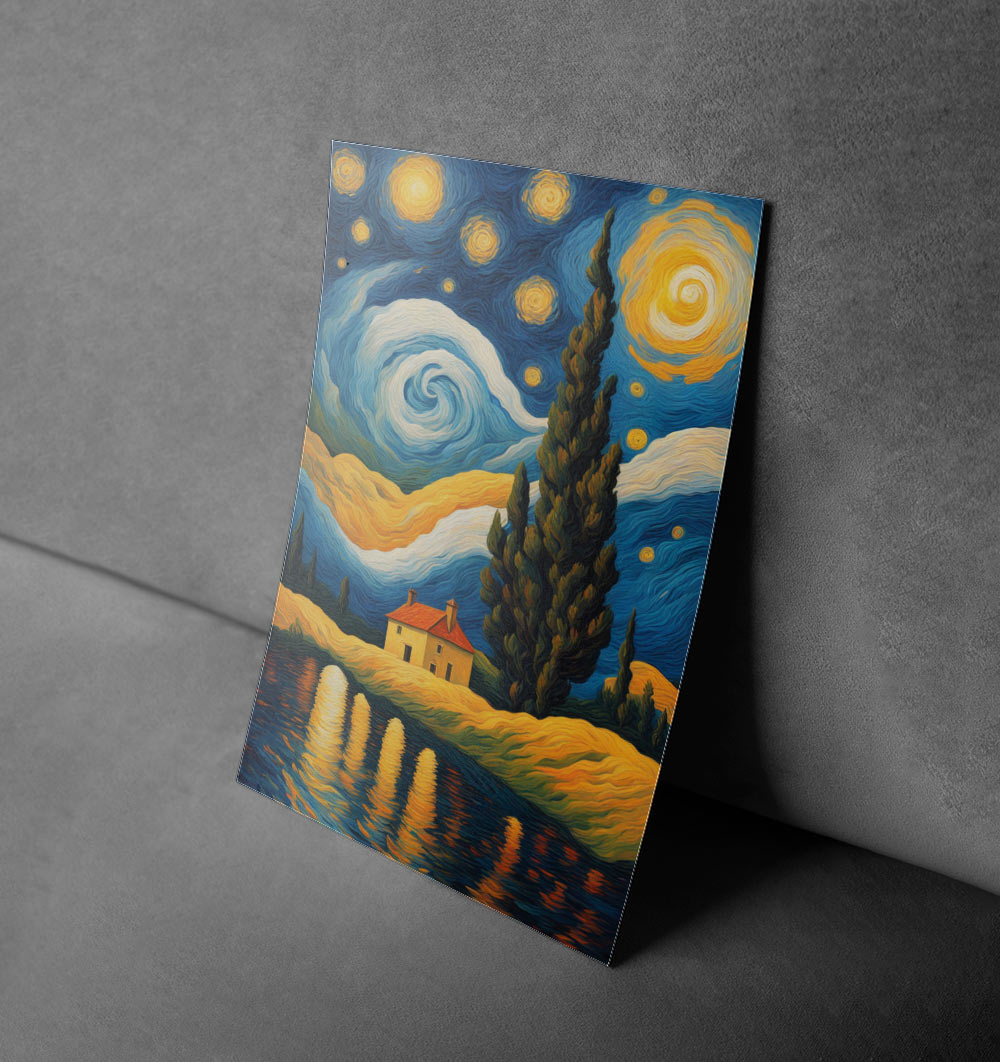 Starry Horizon – Van Gogh-Inspired Landscape