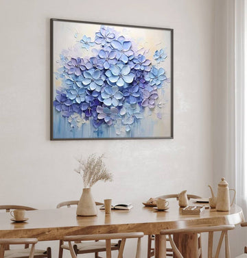 Serene Serenity: A Blue Floral Canvas