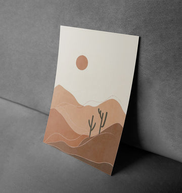 Desert Serenity – Minimalist Vintage Art Print