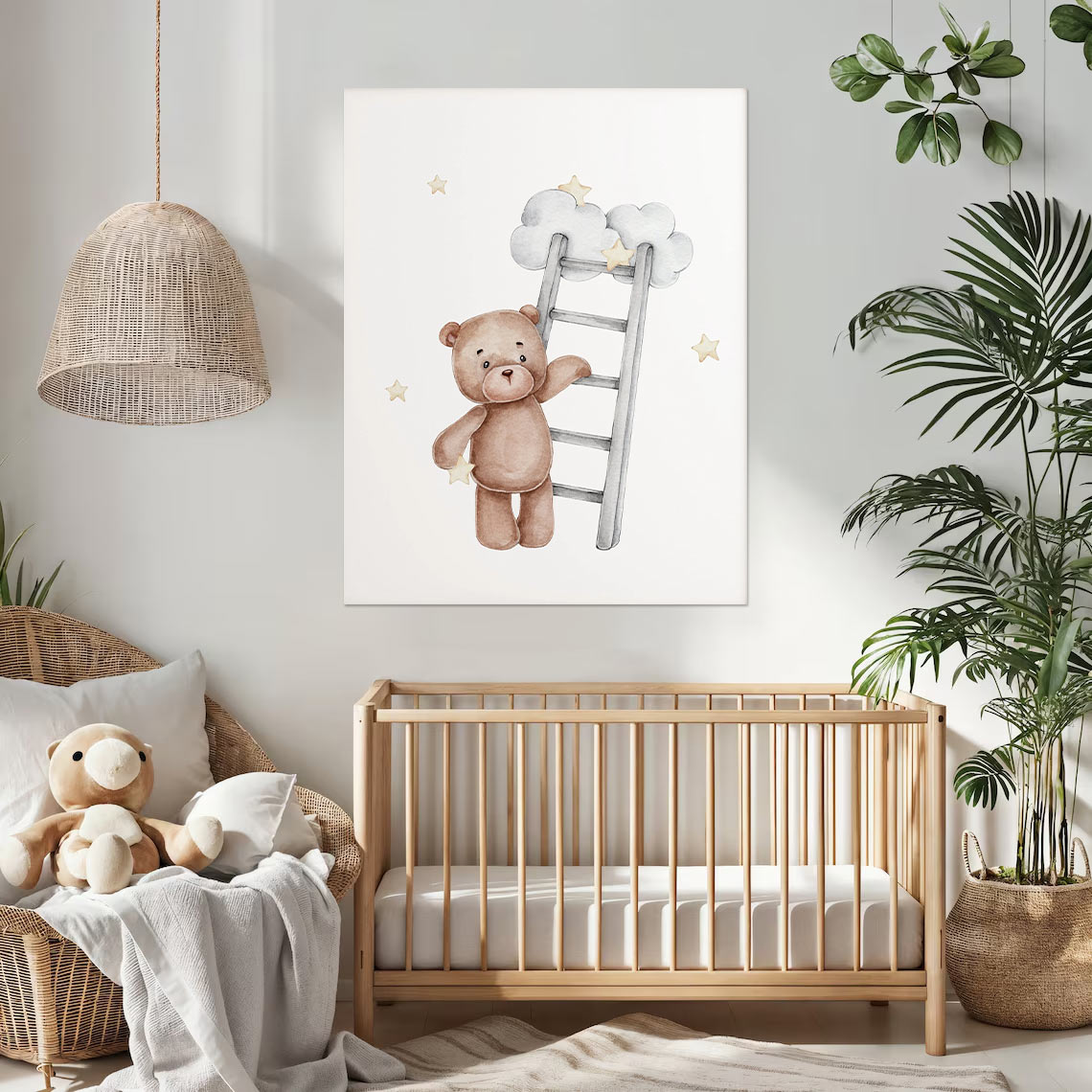 Dreamy Teddy Ladder - Whimsical Nursery Wall Art