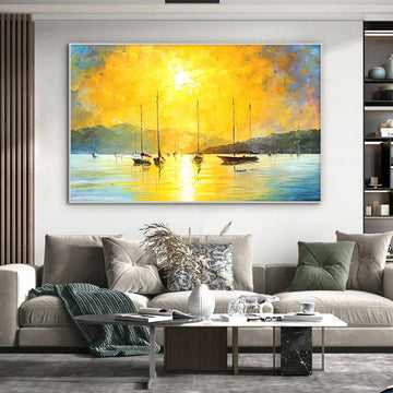 Golden Sunset Sail Canvas Print – Serenity on the Water