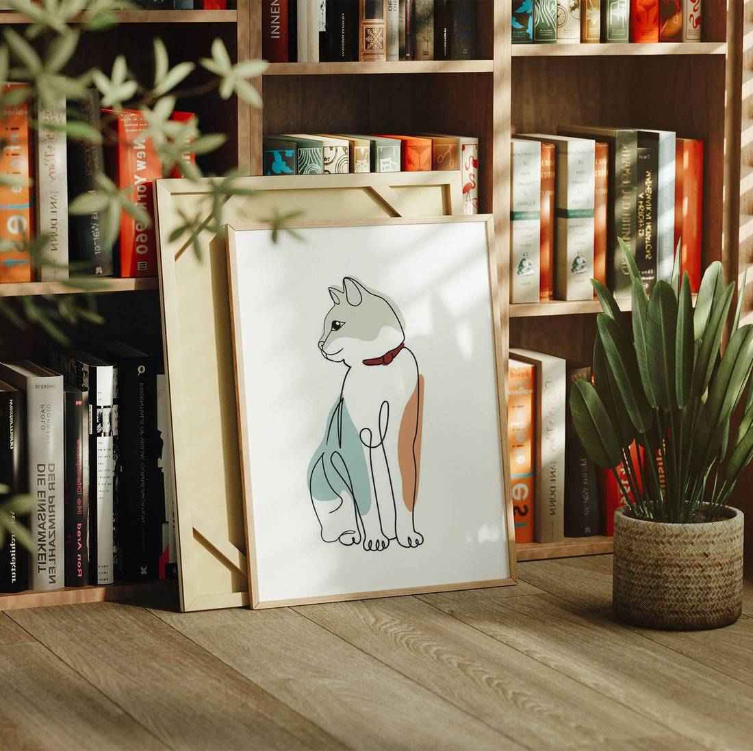 Minimalist Cat Line Art – Modern Feline Canvas Print