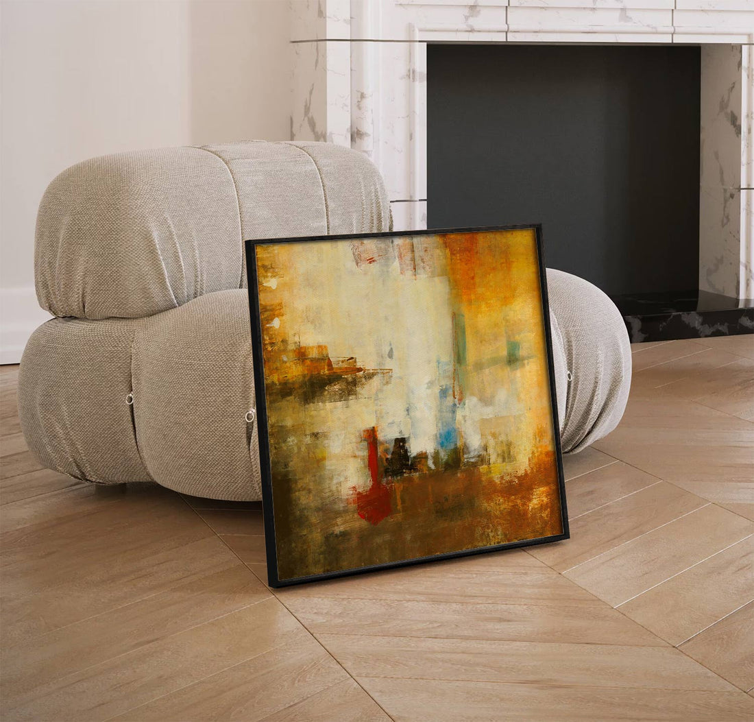 Warm Abstract Landscape – Rustic Serenity Canvas Art