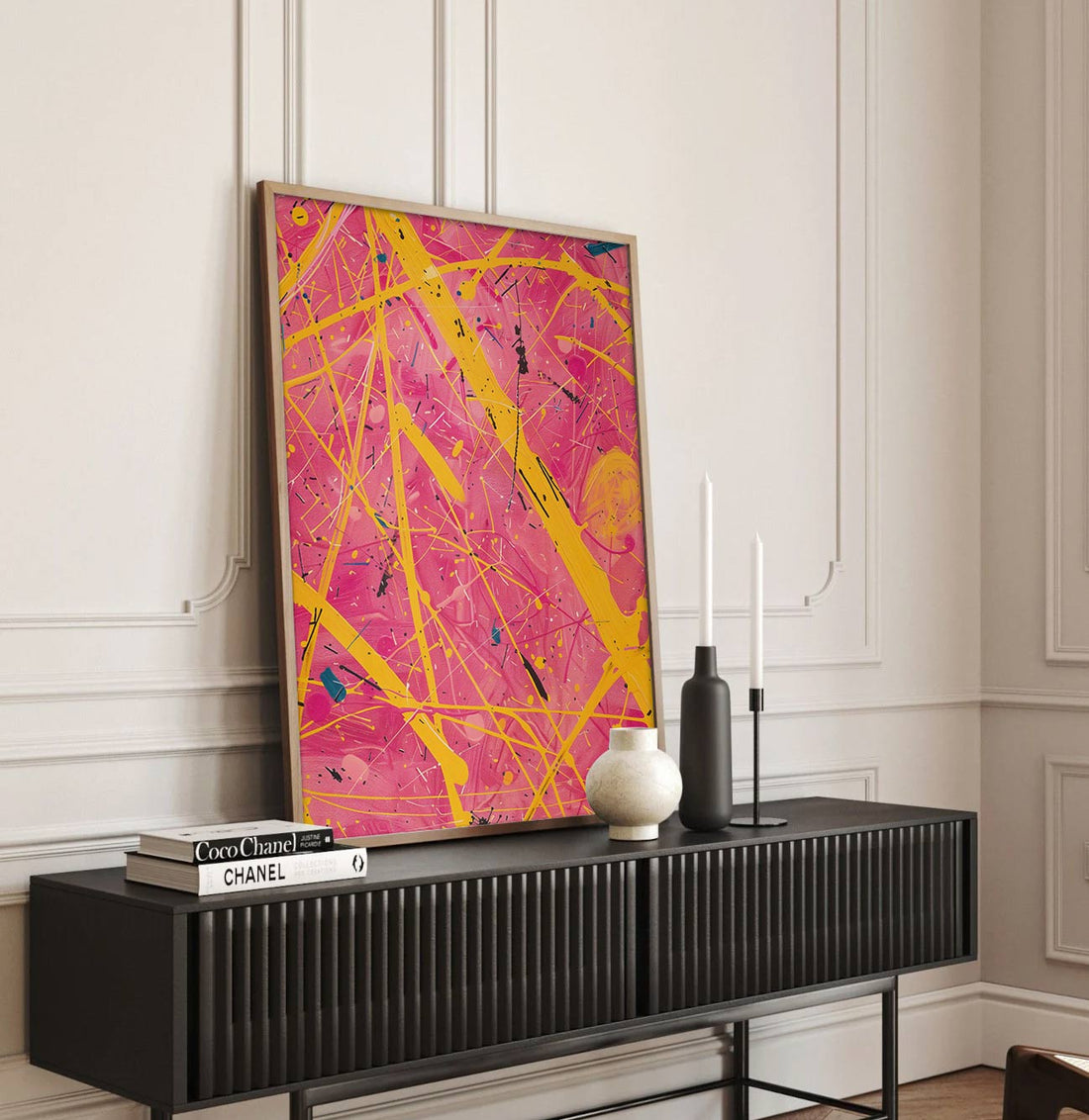 Vibrant Chaos: Bold Abstract Expression Oil Painting