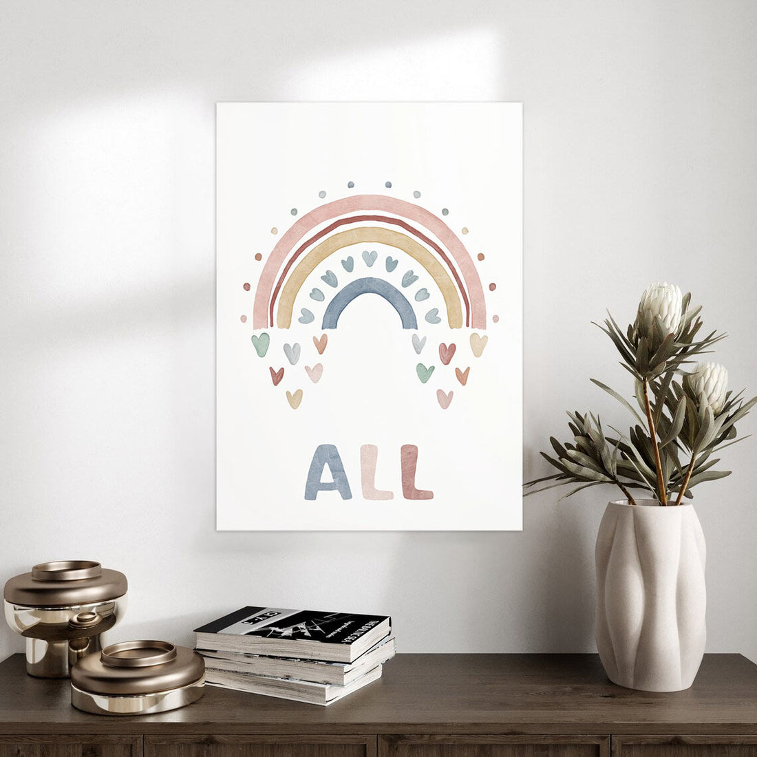 Rainbow Hearts of Love – Kids Wall Art