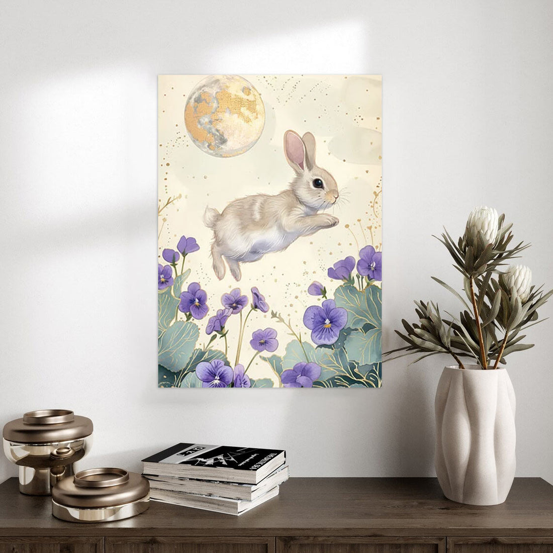 Moonlit Bunny Adventure – Kids Wall Art