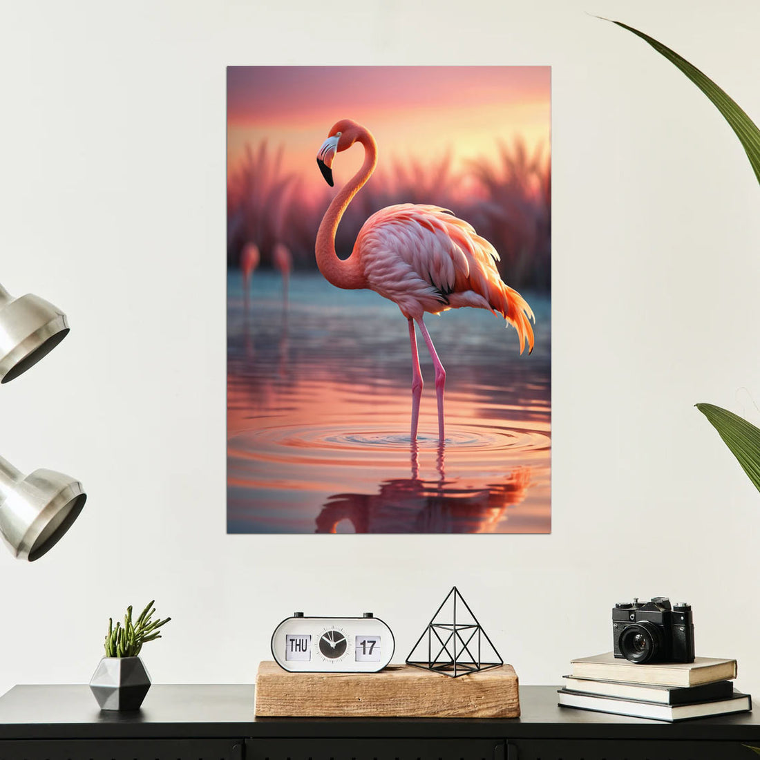 Flamingo Sunset: A Tropical Paradise