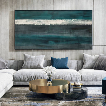 Horizons of Blue: Minimalist Abstract Oil Painting