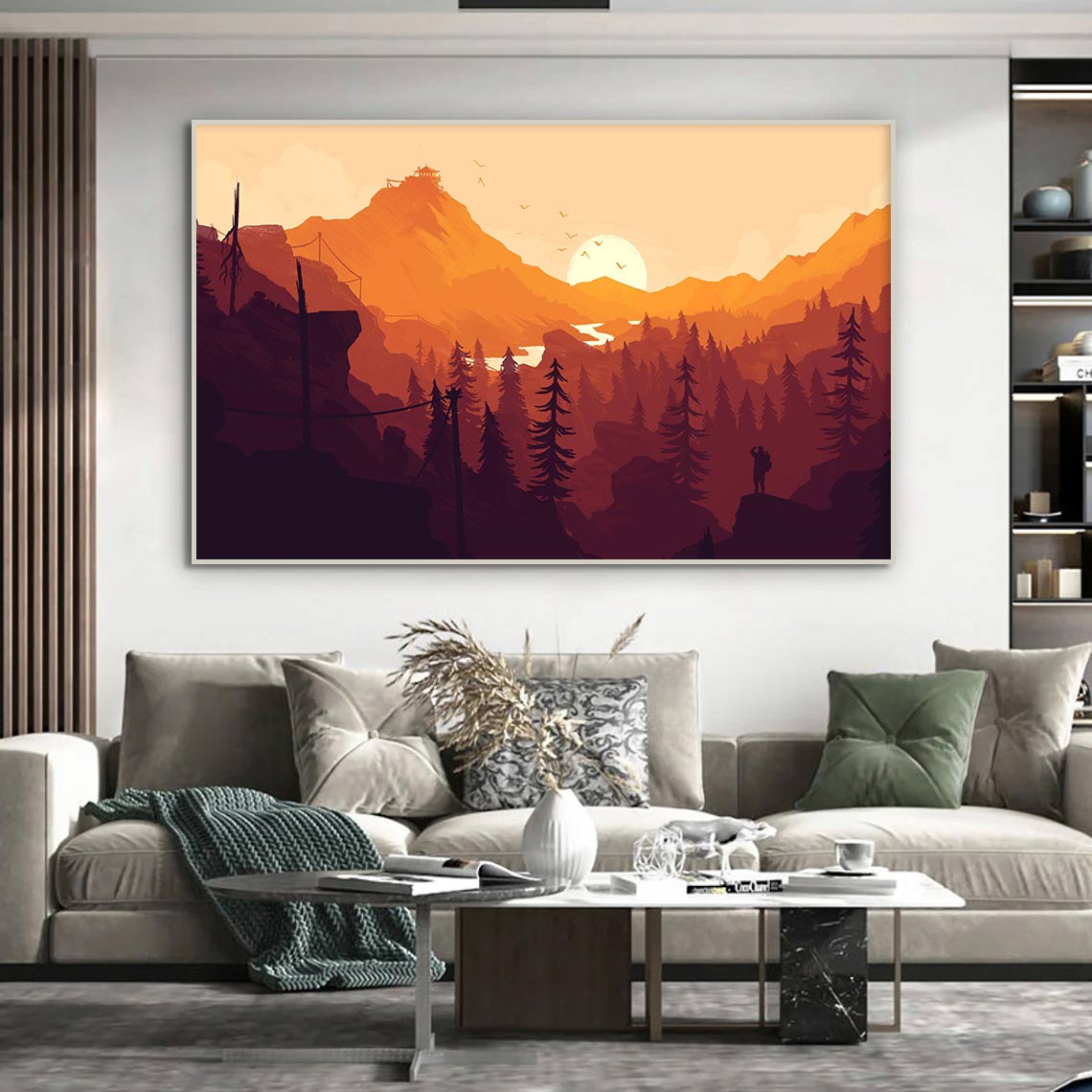 Sunset Mountain Trek – Canvas Print of Adventure and Solitude