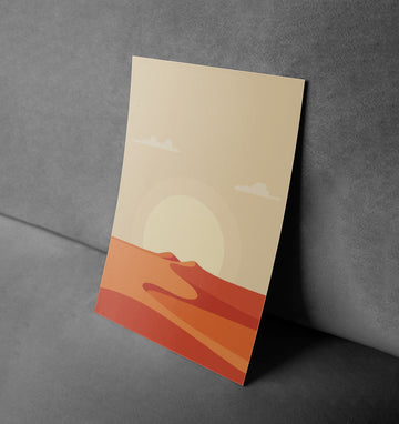 Desert Glow – Minimalist Vintage Sunscape Poster