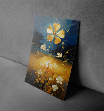 Golden Bloom Serenity – Vibrant Floral Nature Poster