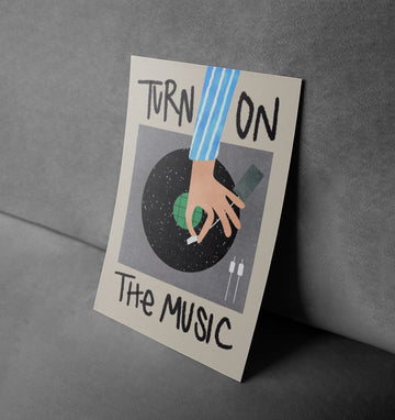 Turn On the Music Vinyl Record Art Print - Retro Vibes