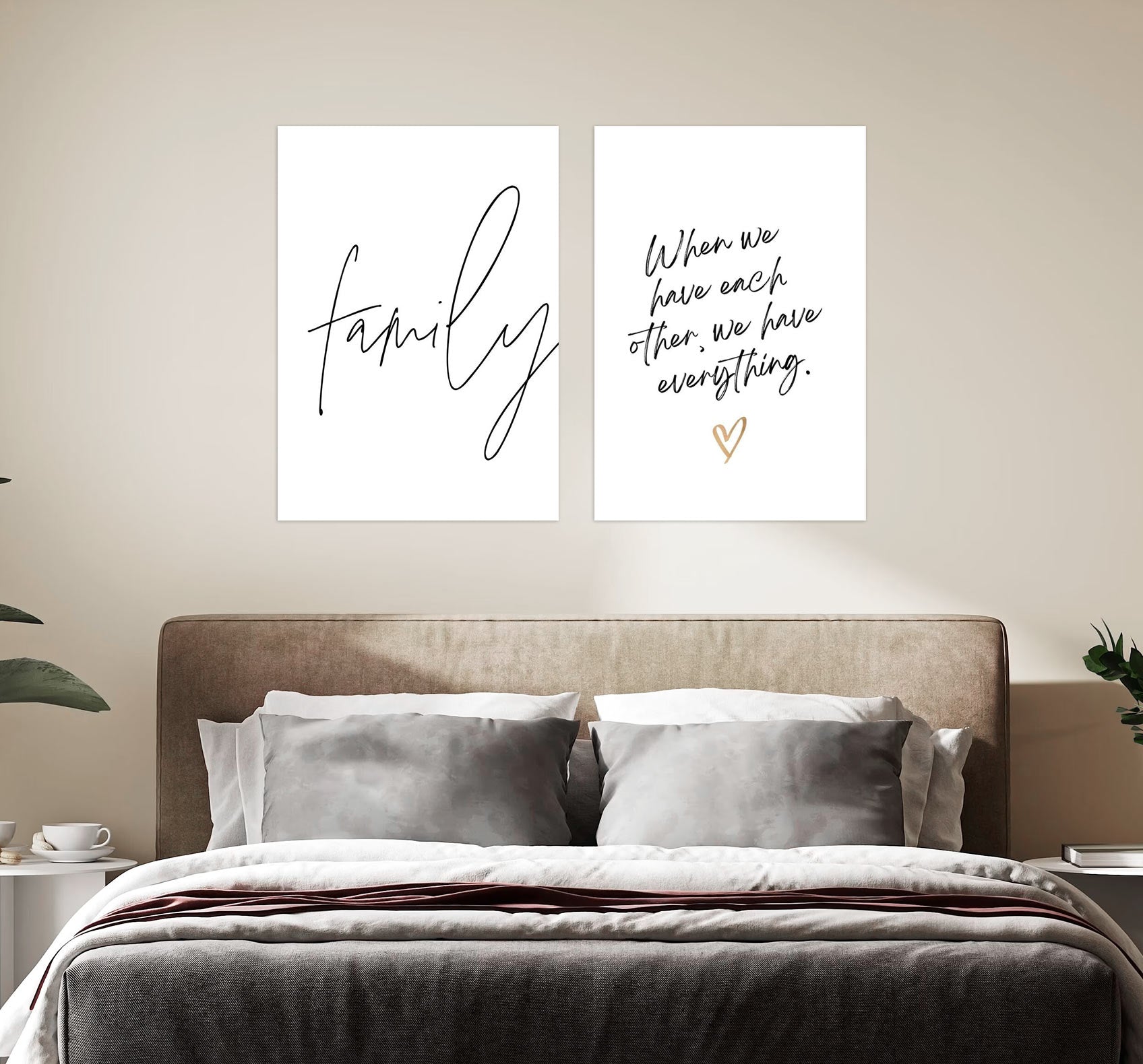 Inspirational Family Quotes Poster Set for Bedroom