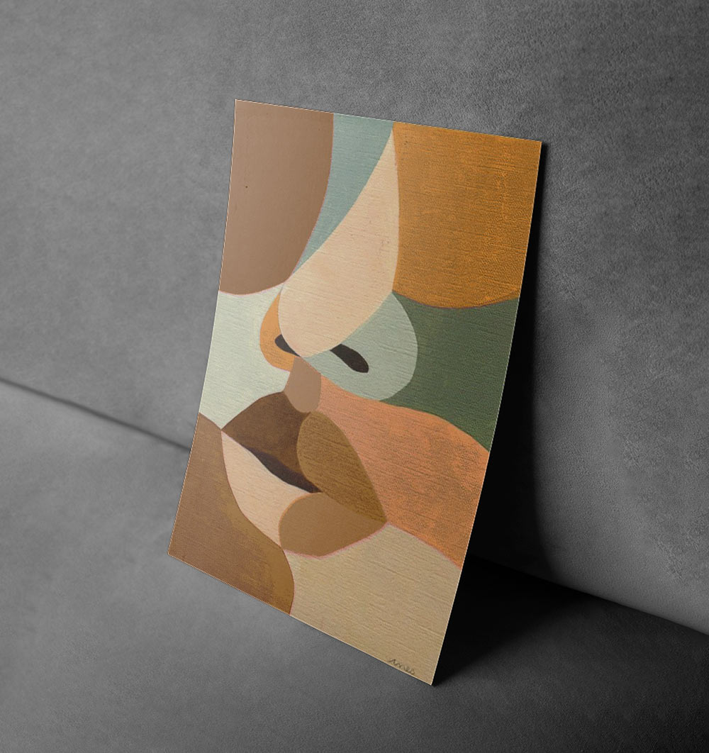 Emotive Layers – Abstract Portrait Art Poster