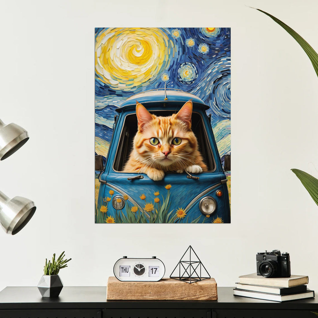 Purrfect Road Trip: A Van Gogh-Inspired Adventure