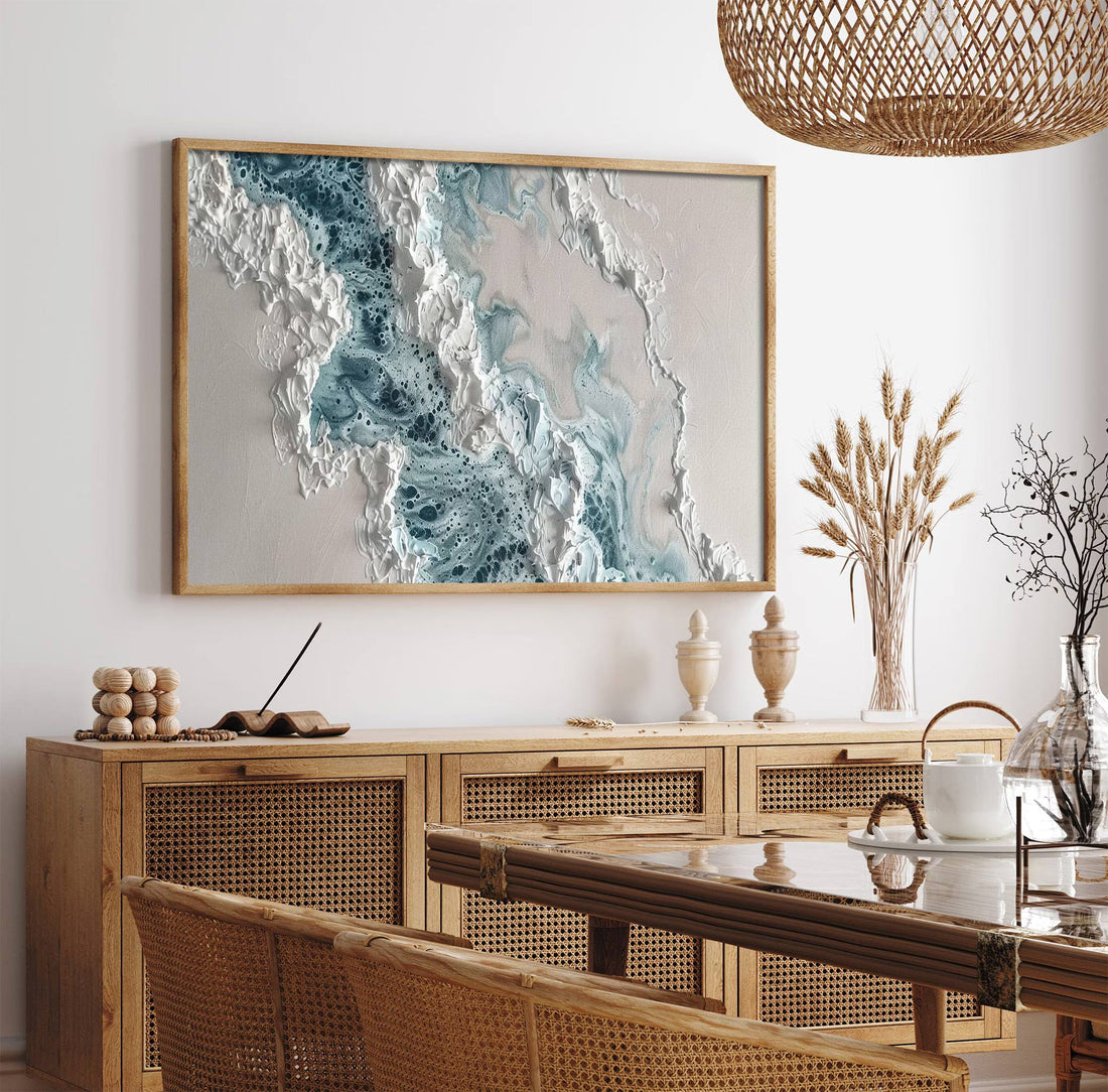 Oceanic Flow - 3D Textured Abstract Canvas Art