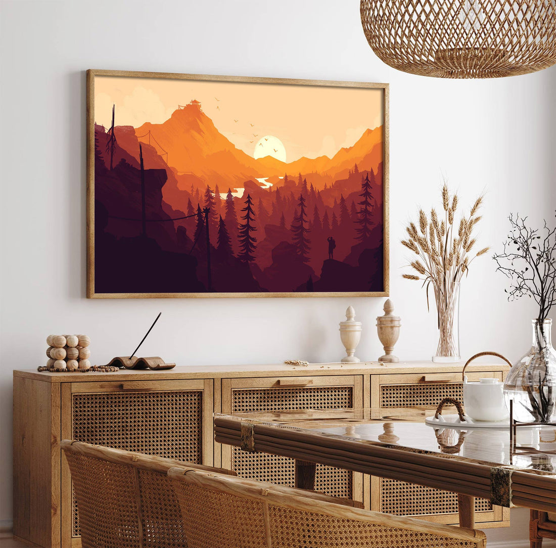 Sunset Mountain Trek – Canvas Print of Adventure and Solitude