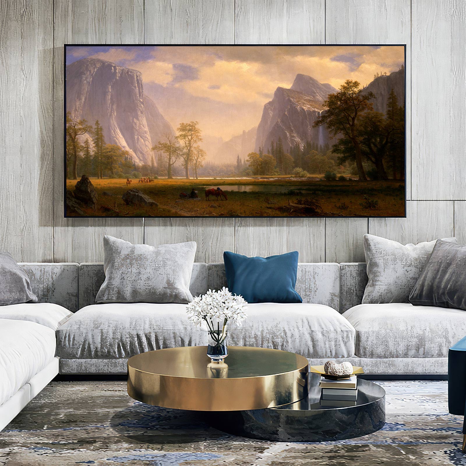 Majestic Mountain View: Tranquil Landscape Oil Painting