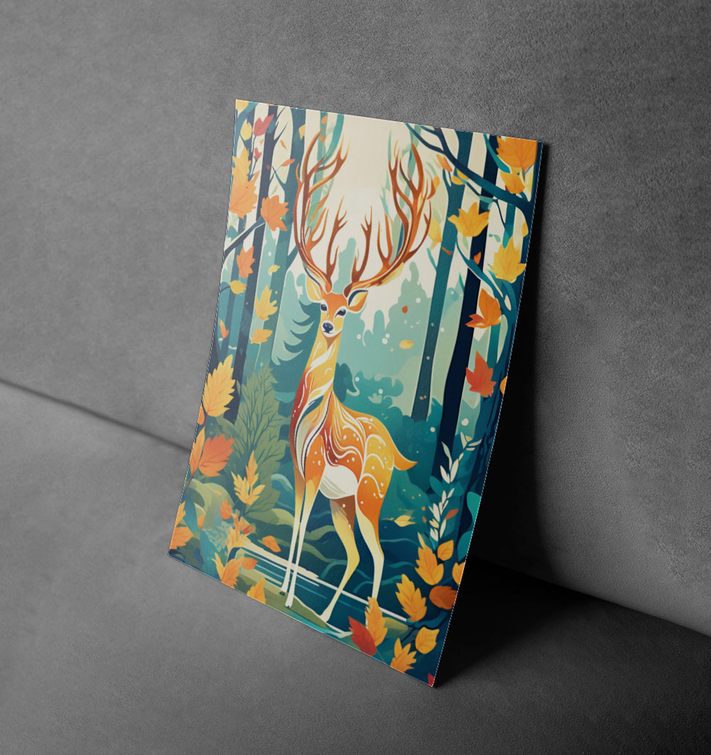 Majestic Autumn Deer – Enchanted Forest Poster