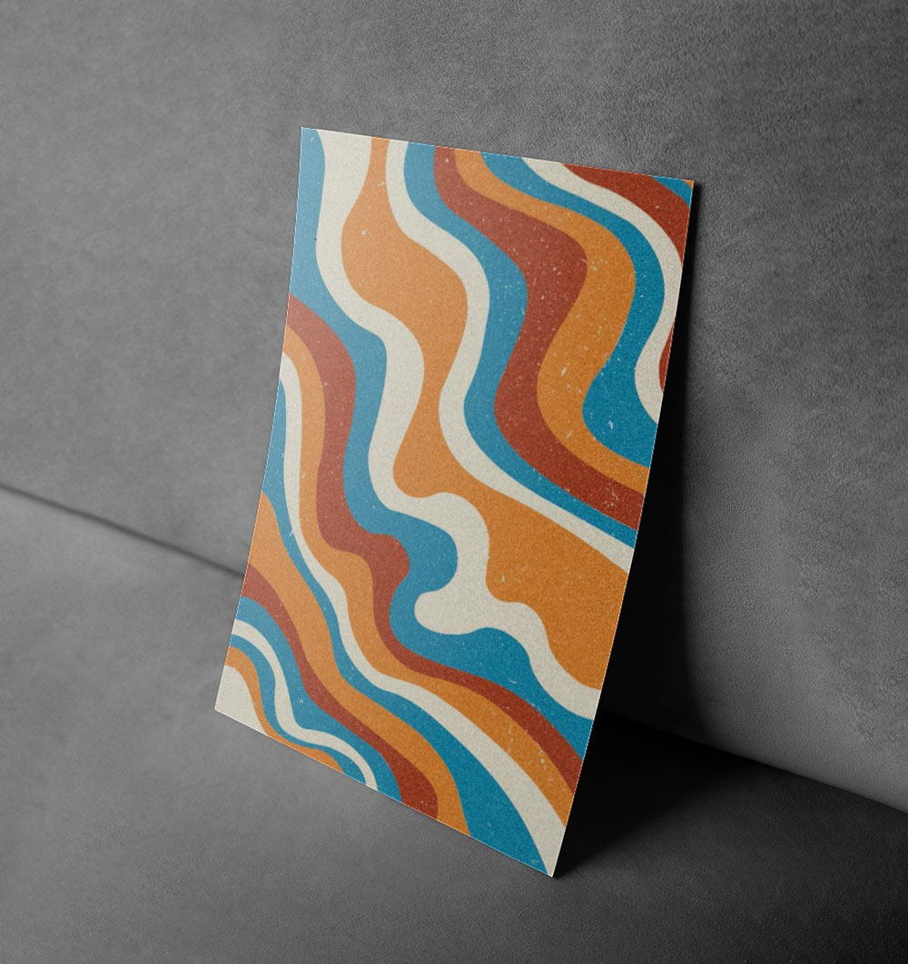 Retro Waves – Abstract Color Flow Art Print