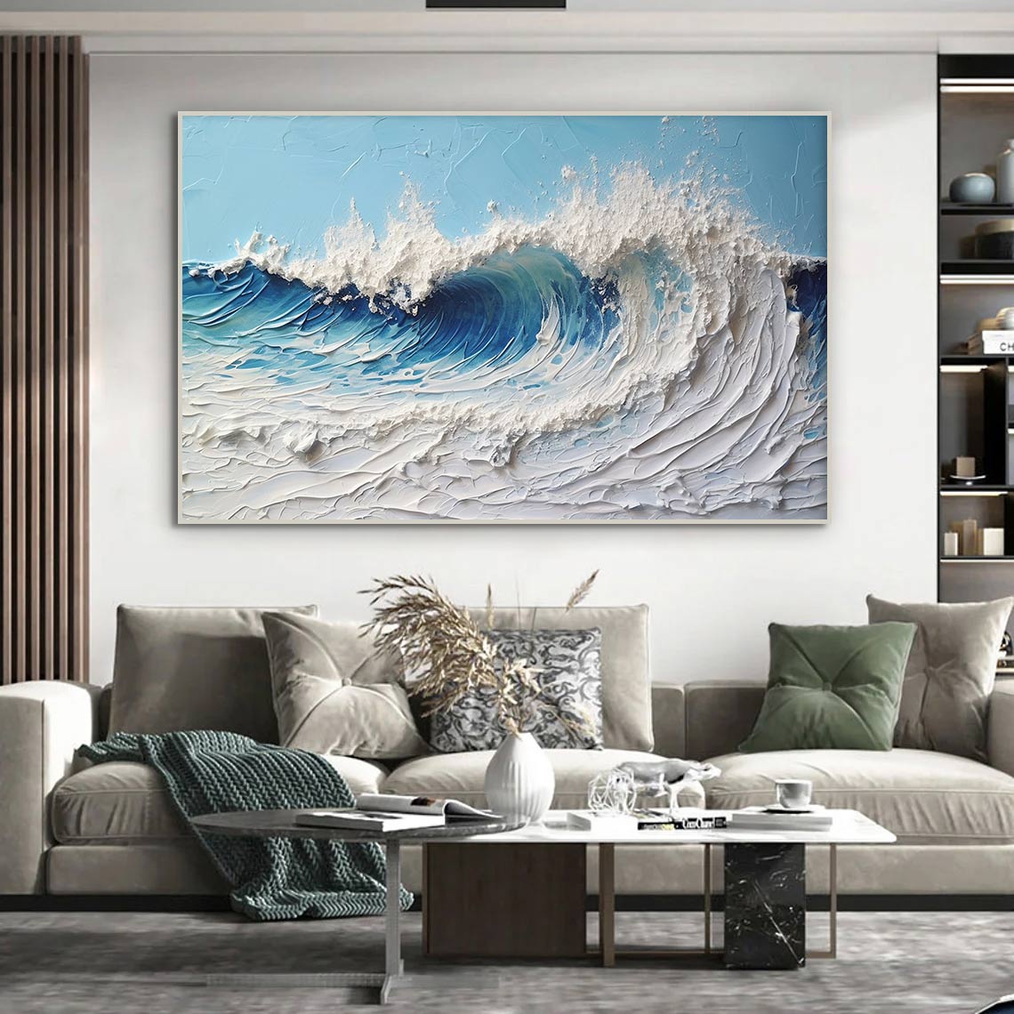 Majestic Wave - 3D Textured Ocean Wave Canvas Art