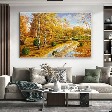 Golden Autumn Path – Serene Nature Canvas Print