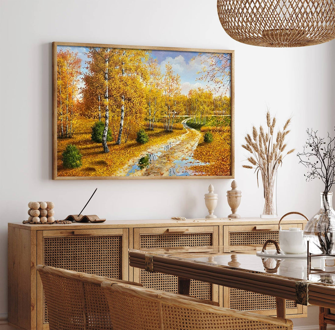 Golden Autumn Path – Serene Nature Canvas Print