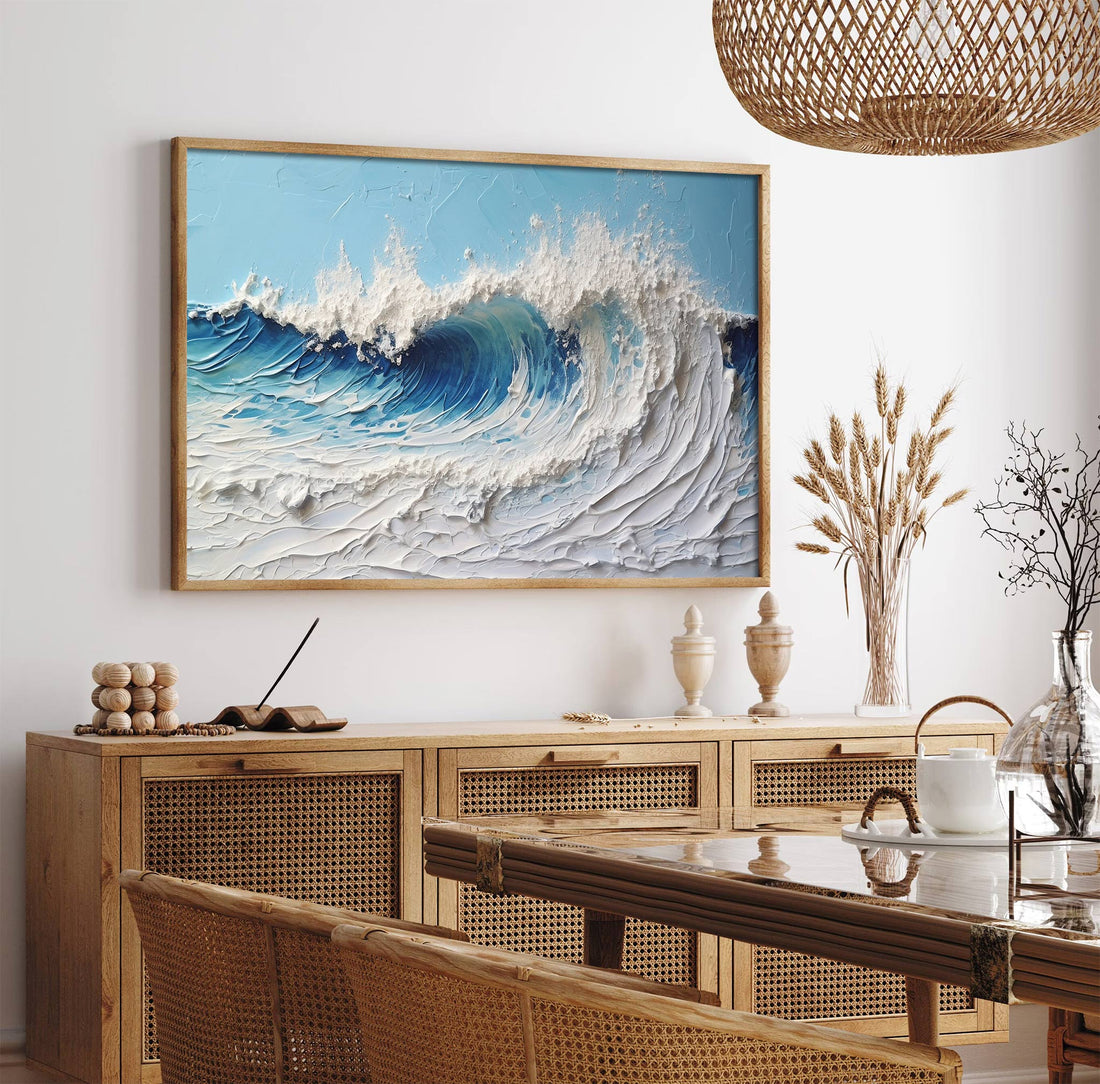 Majestic Wave - 3D Textured Ocean Wave Canvas Art