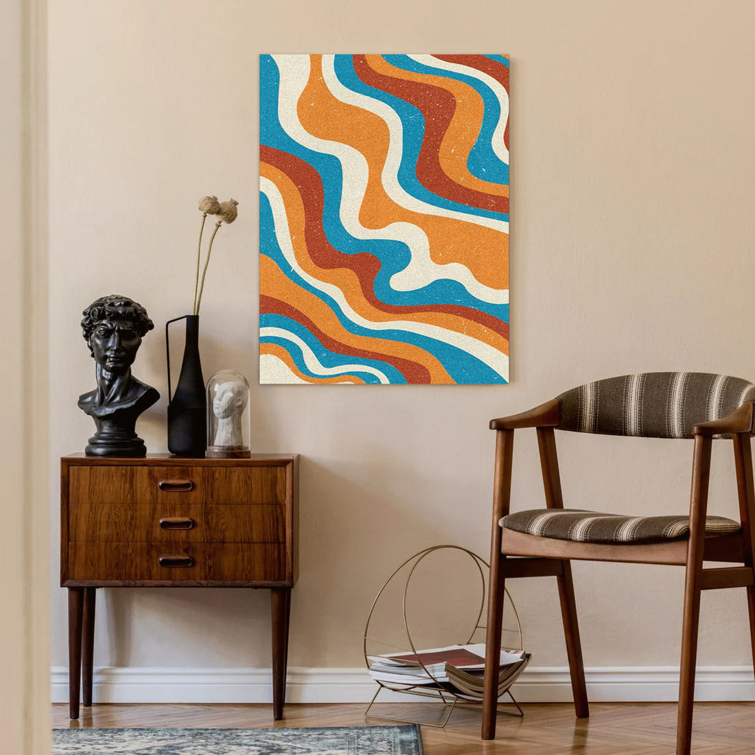 Retro Waves – Abstract Color Flow Art Print