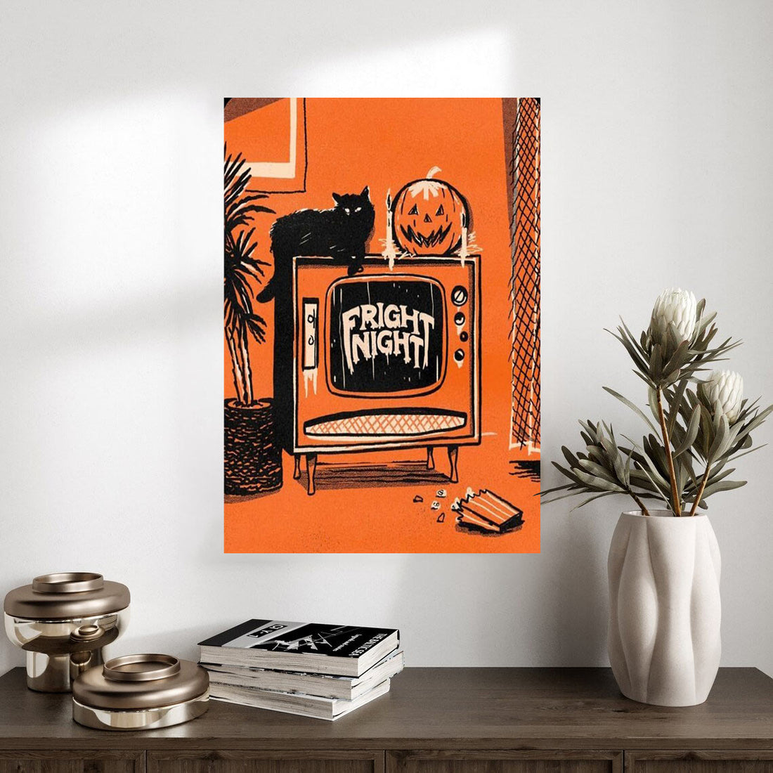 Retro Fright Night Halloween Poster