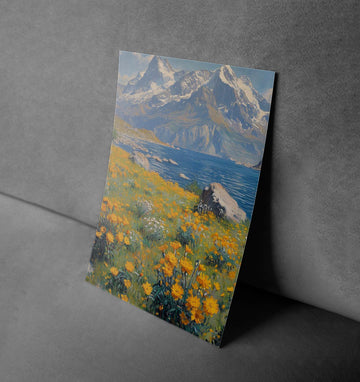 Alpine Meadow Serenity – Majestic Mountain Nature Poster