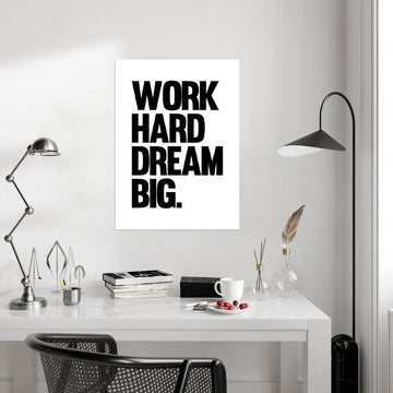 Work Hard Dream Big Canvas – Motivational Art for Your Workspace