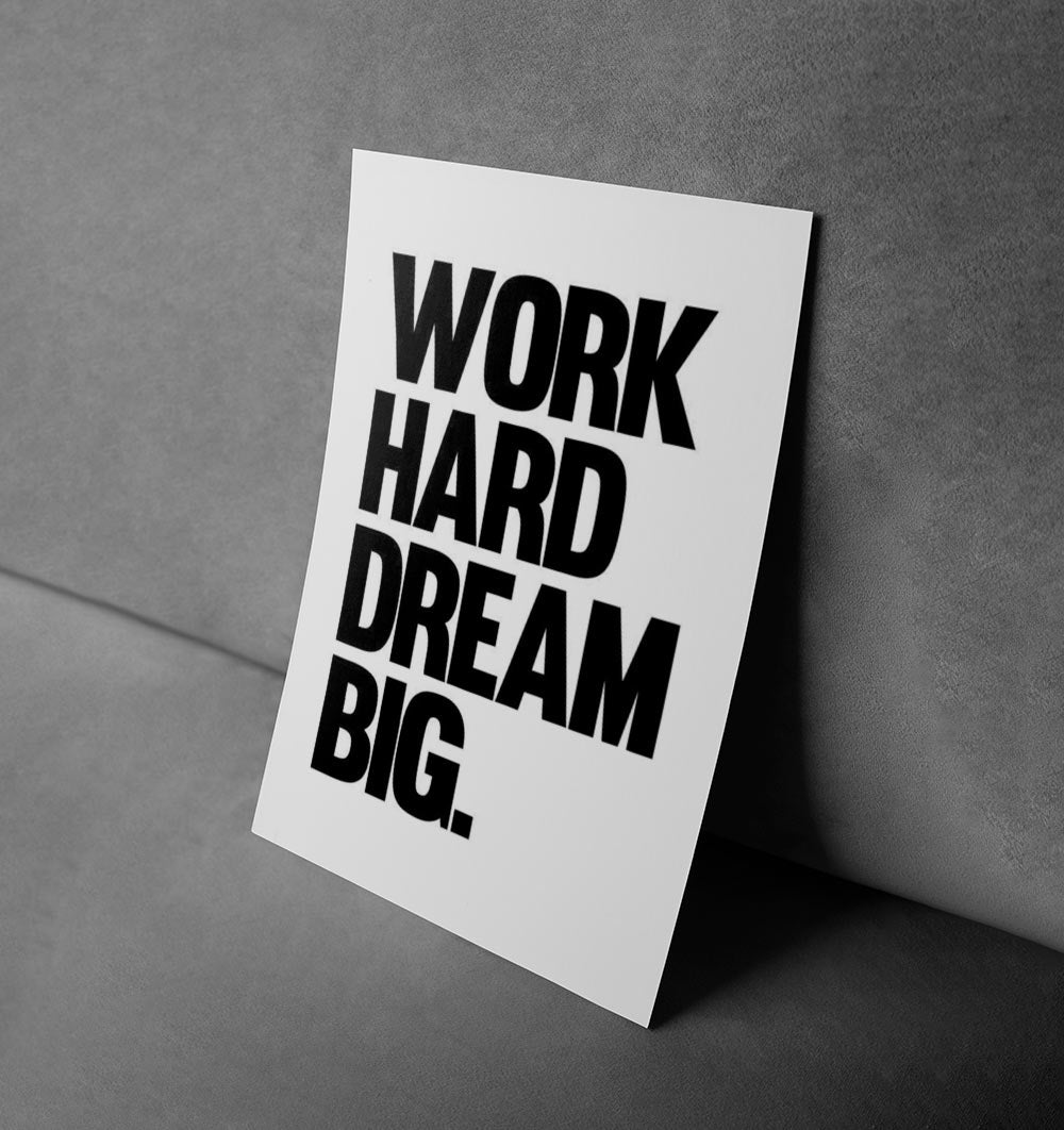 Work Hard Dream Big Canvas – Motivational Art for Your Workspace