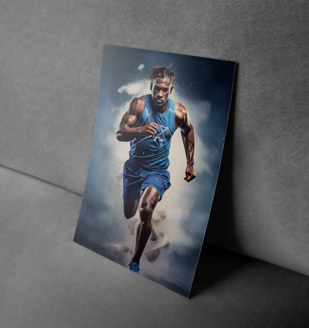 Dynamic Runner Sports Poster Print – Speed in Motion