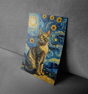 Starry Night Feline: A Van Gogh-Inspired Cat