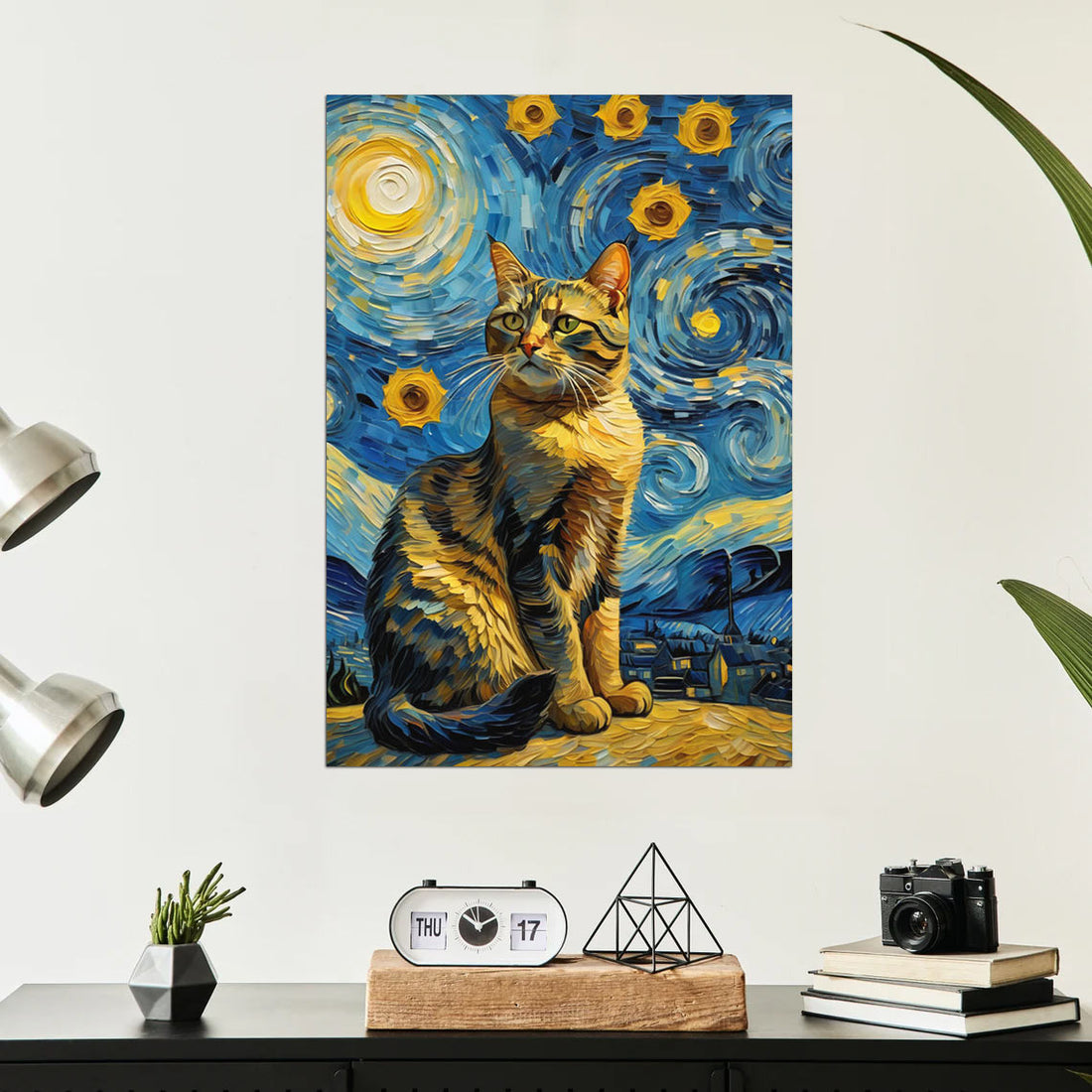 Starry Night Feline: A Van Gogh-Inspired Cat