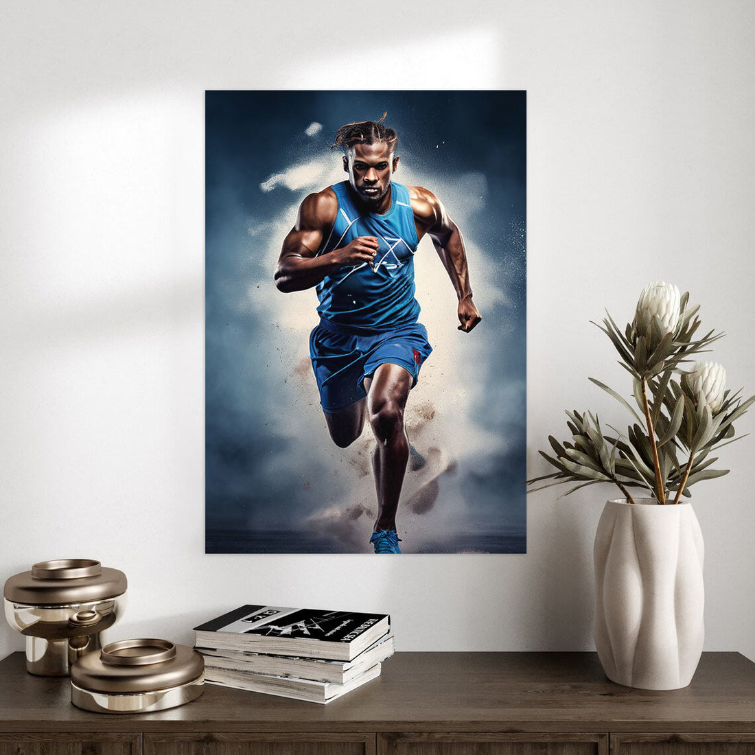 Dynamic Runner Sports Poster Print – Speed in Motion