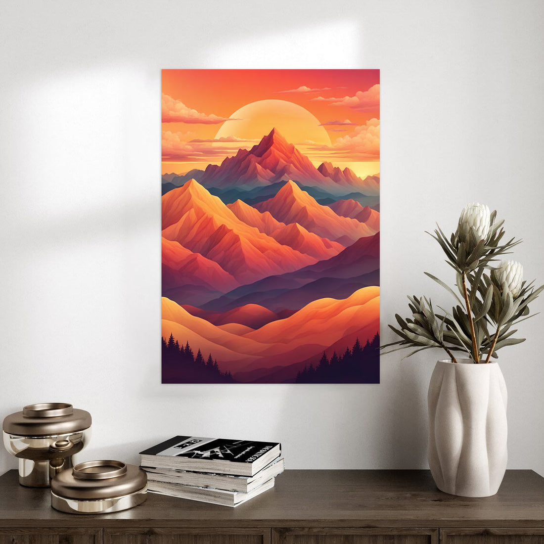 Sunset Peaks – Vibrant Mountain Horizon Poster