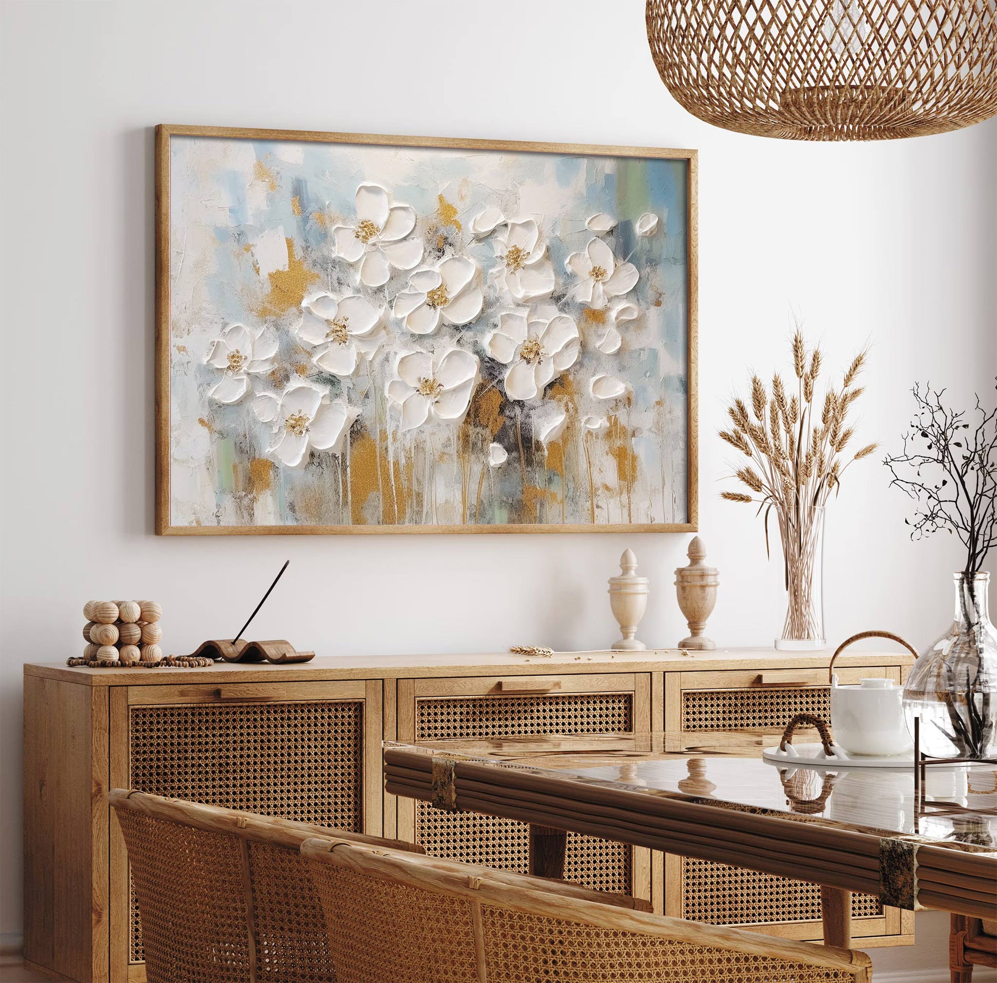 Blooming Elegance: A Textured Floral Canvas