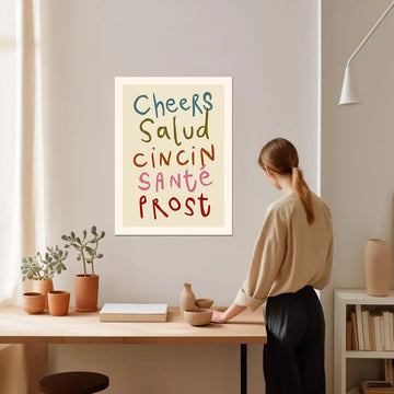 Cheers Multilingual – Fun and Festive Kitchen Canvas Print