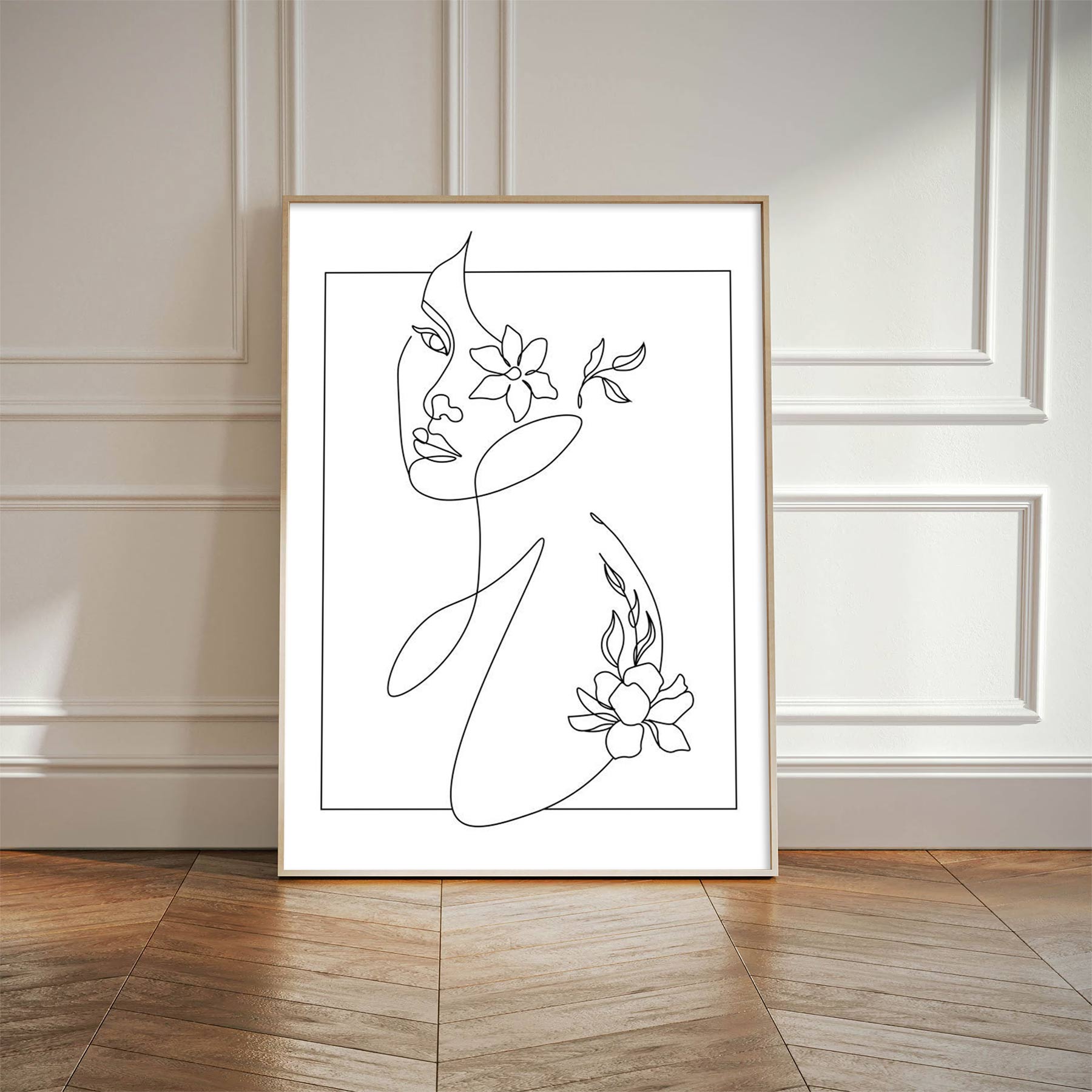 Floral Line Art – Minimalist Feminine Canvas Print